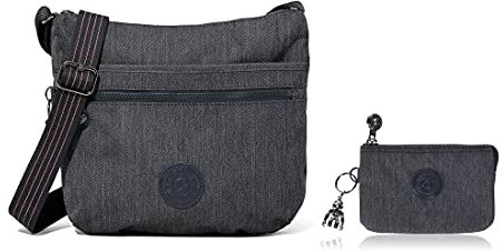 Kipling Arto, Sacs bandoulière femme, Bleu (Active Denim) + Creativity S, Porte-monnaie femme, Bleu (Active Denim)