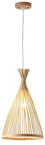 HTian Lampadario in bambù Classico Bamboo Pendente in Tessuto Aderente Lampada a Sospensione for Home Hotel Soggiorno Ristorante Lampadario del Comodino