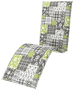 Doppler / Relaxliege Living/Gartenliege Auflage/Relaxliege/ca. 170 x 48 x 6 cm/Blumen Kariert