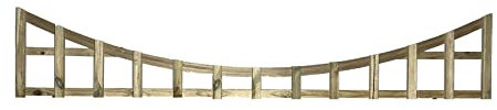 Premier Concave 6x1ft (W: 6ft x H: 1ft) Frameless Rough-Sawn Square Trellis Pressure-Treated Garden Panel with 100-120mm Squares Fence Topper/Wall Art Width 1828mm x Height: 300mm