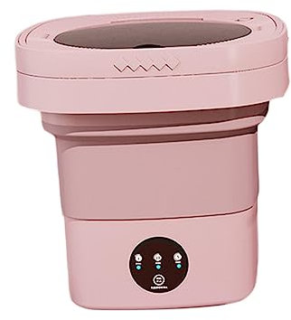 LOVIVER Wäschewaschmaschine, Faltbare Mini-Waschmaschine, zusammenklappbare Eimerwaschmaschine, automatische Mini-Klappwaschmaschine, Reisewaschmaschine für, ROSA