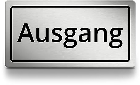 Ausgang Schild rechteckig, 15x7,5 cm lang, silber, Türschild | selbstklebend, wetterfestes Hinweisschild