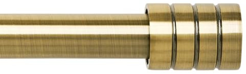 Curtain poles Antique Brass Extendable curtain pole 76 to 310cm Adjustable curtain track 30 to 122 Includes poles, END CAP finials, 3 piece brackets for Living room, Bedroom, Kitchen window