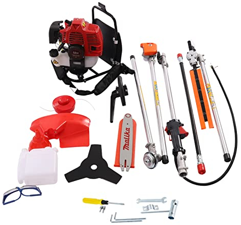 Tagliabordi, tagliasiepi a benzina, 52 cc, 4 in 1, con passante e prolunga, tagliasiepi, per agricoltura