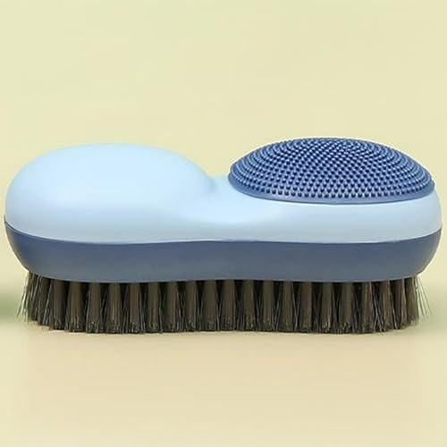 Cepillo quitamanchas de lavandería de dos caras, cerdas suaves para frotar manchas difíciles en lana, cachemira, tejidos delicados, tejidos de algodón, cuero, fácil de agarrar, cepillos de ropa para