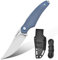 Harnds Tiburón Cuchillo de Hoja Fija para Outdoor con Funda Kydex Hoja de Acero D2 Ideal Cuchillo de Camping Cuchillo de Supervivencia Premium Cuchillo Bushcraft (Gris - Satín)