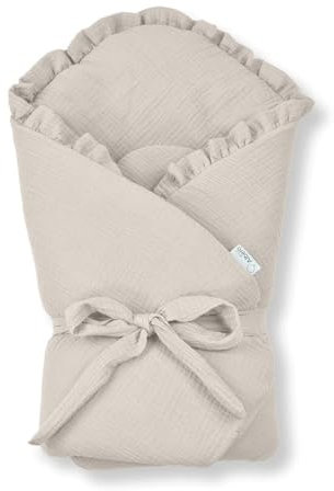 Albero Mio Baby Pucksack Baby Pucktuch | Größe: 75 x 75 cm | Kordelzug | Sicher für Babys | 100% Baumwolle | Atmungsaktives Material | Pflegeleicht | Beige