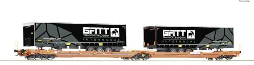 Roco H0 Doppeltaschen-Gelenkwagen T3000e der Wascosa - Eisenbahn-Enthusiasten - Erwachsene - Unisex - Funkgerät - Schwarz