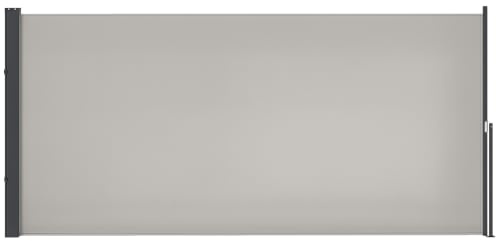 Outsunny Store Latéral Brise-Vue Paravent Rétractable 3L x 1,4H m Gris | Alu. Polyester, Anti-UV, Haute Densité 180 g/m²