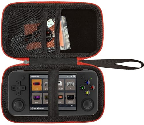 XEGIMOR Hard Carrying Case for RG35XX H Retro Handheld Game Console, Retro Game Travel Storage Holder for Anbernic RG35XX H Handheld Retro Game Accessories (Only Black Case)