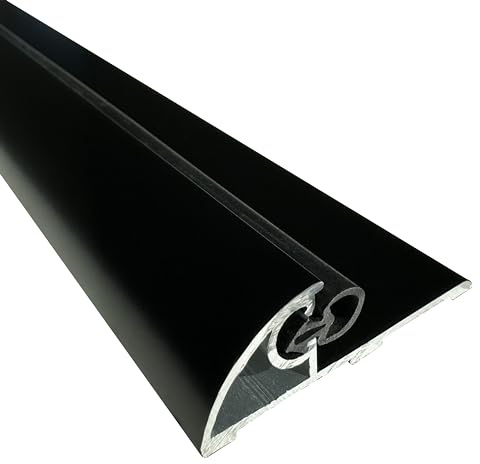 HOMEWELL - PMR Türschwelle Breite 50mm Lg 1,95m + Dichtung - schwarz lackiert