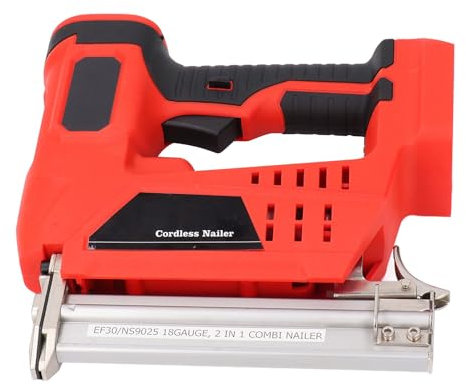 Batteridriven Spikpistol, Enkel Att Använda Sladdlös Design Spikpistol 2 i 1 Design Bred Applikation Robust med Förvaringsbox för Träbearbetning