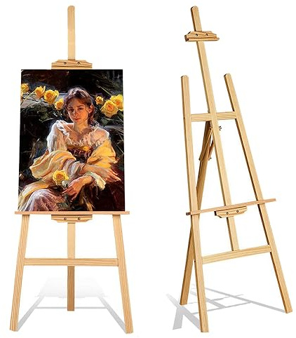 150cm Chevalet Bois Pliable Chevalet de Studio en Bois de 150cm, Chevalet d'Atelier Pliable et Réglable - Pour artiste de mariage, artisanat, affichage