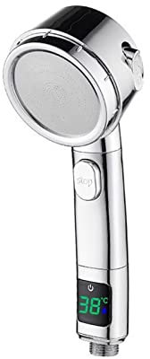 CCYENG Soffione Doccia Portatile con Set di Tubi Flessibili Soffione Doccia Regolabile per ugello da Bagno Display Digitale Doccia Digitale a Pressione a Risparmio idr