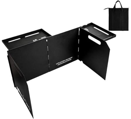Parabrezza Per Fornello Da Campeggio - Protezione Dal Per Esterni | Paravento Pieghevole Per Fornello Da Cucina All'aperto, Strumenti Per Parabrezza Portatili Con Borsa Di Stoccaggio, Paravento