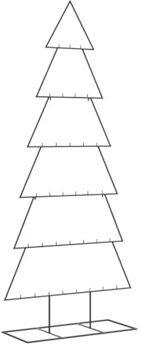 vidaXL Árbol de Navidad para decoración Metal Negro 180 cm, árbol navideño de Metal, Soporte de árbol de Navidad de Metal, decoración metálica para árbol de Navidad