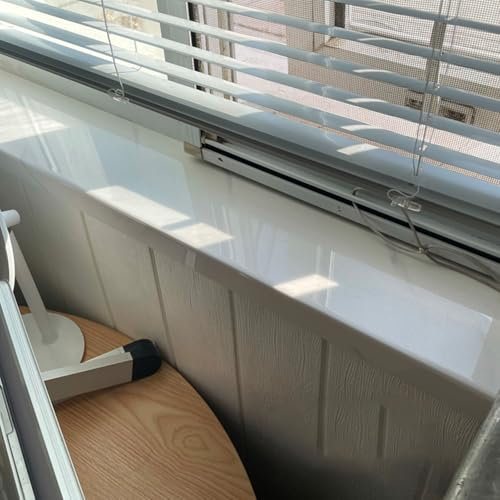 SDFVSDF Fensterbank Fensterbankverkleidung für Zuhause, Weißer Marmor-Stil, 0,6/0,8/1/1,2/1,4/1,6/1,8 m, Rechteckige Fensterbankabdeckung Nach Maß, Fensterbankschutz(160x20cm/63x7.9in)