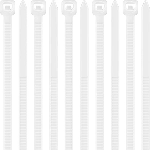 Yaluzibi 1000 pack Cable Ties, 8 inch Zip Ties White, 200 x 3.6mm Nylon Ties 40lbs Tensile Strength with UV Resistant, Plastic Tie Wraps Self Locking Large Heavy Duty Cable Wrap for Indoor and Outdoor