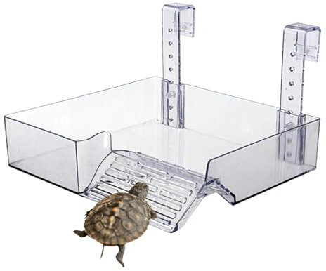 Sköldpaddsplattform akryl 22 5 x 21 x 13 5 cm flytande solramp sköldpadda plattform reptil gömställe akvarium vattensköldpaddor solbad tillbehör för reptiler och amfibier