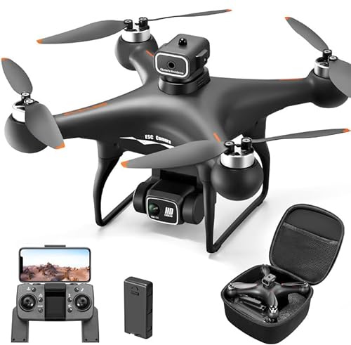 Drone Max S116, Double Caméra 4K HD, Évitement d'Obstacles 360°, WiFi FPV, Moteurs Brushless, Positionnement de Flux Optique (Noir sans écran)