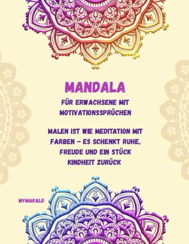 Mandala für Erwachsene mit Motivationssprüchen: Malen ist wie Meditation mit Farben – es schenkt Ruhe, Freude und ein Stück Kindheit zurück! ✨