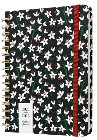 Kokonote Terminplaner 2025 2026 Kalender 2026 Buchkalender Noir Blossom Schülerkalender 25/26 Studienplaner 2025/2026 - Wochenplaner Schulplaner 2025 A5 - Geschenke Schulsachen Aesthetic Schwarz Weiß
