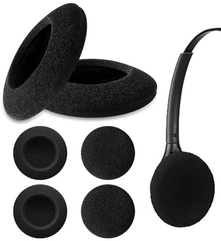 Ohrpolster Kompatibel mit Logitech Headset - 3 Paar Kopfhörer Schaumstoff Ersatz, Ohrpolster 60mm für H390 / H600 / H609 / H760 Kopfhörer Schutzüberzug (60mm, Schwarz)