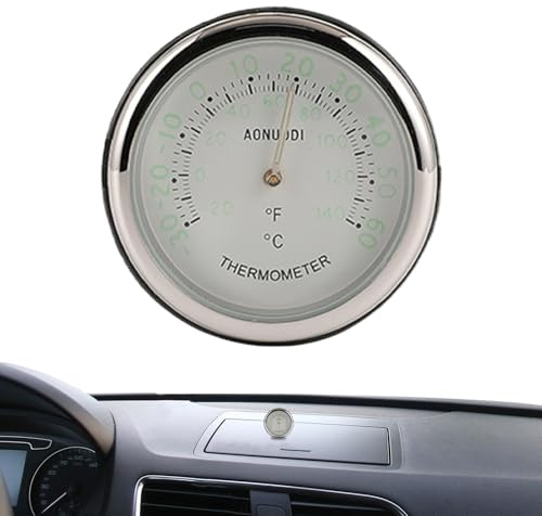 Zuasdvnk Reloj Analógico Para Coche - Medidor De Temperatura Y Humedad Para Automóvil | Relojes Luminosos Para Rejillas De Aire En Vehículos, Caravanas, Camionetas, Camiones Y Hogar