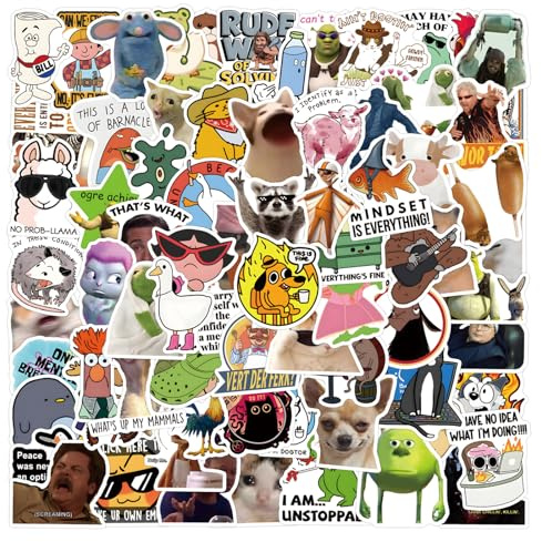 110 Stück Meme Sticker für Erwachsene &Jugendliche,Lustige Meme Aufkleber, Wasserdicht Vinyl Sticker für Laptop,Scrapbooking Skateboard,Koffer als Geschenk