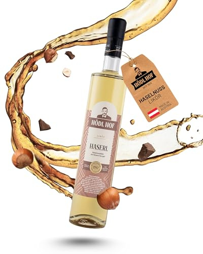 Hödl Hof Haselnuss-Likör 0,5L I Hochwertiger Likör mit Haselnüssen & Nougat I Haselnusslikör mit cremigem Nussaroma I Feinster Premium Likör I Edle Spirituose 20% vol