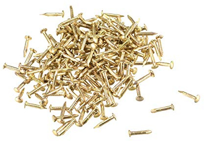 sourcing map 200 Stück Kleine Messingnägel 1X8mm(DxL) für Holz DIY Dekorative Bilder Boxen Haushaltszubehör Messing Ton
