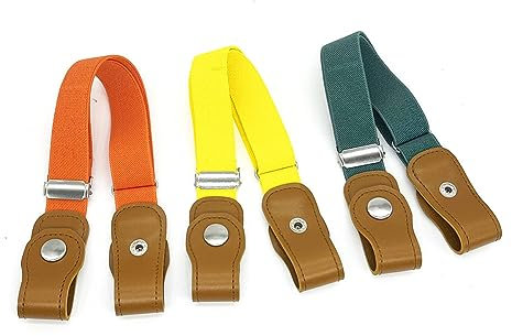 Anshili 3 Stücke Kinder Gürtel Einstellbar Elastisch Stretchgürtel für Jungen und Mädchen (C)