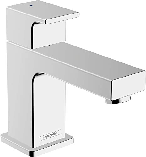 hansgrohe Vernis Shape - Waschtischarmatur für Kaltwasser ohne Ablauf, Wasserhahn für Gäste WC mit Auslauf Höhe 63 mm, Mischbatterie Waschbecken wassersparend (EcoSmart), Chrom, 71592000