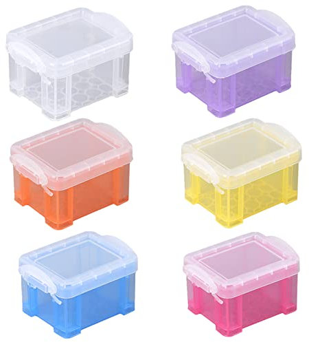 6 Pack Small Plastic Storage Box Really Useful Box Mini Storage Boxes Organiser Box With Lids (8.5*6.5*5CM/3.34*2.6*2inch)