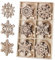 Binswloo Wooden Snowflakes, 24 Pieces Rustic Christmas Tree Decorations Hanging Ornaments with Hanging Strings for Christmas Decoration Art and Crafts