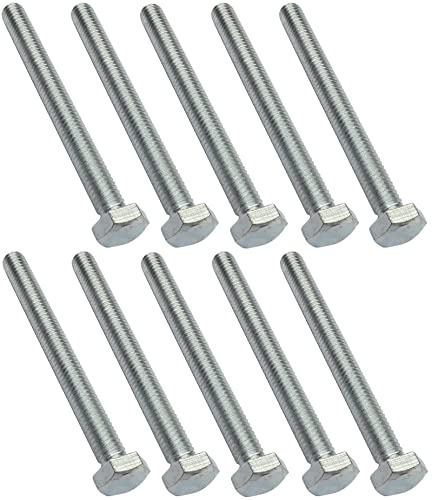 AERZETIX - Lot de 10 Boulons M6x60 - à Tête Hexagonale - Ø6x60mm - DIN 933 - en Acier Zingué - Argent - Bricolage - Outillage d'Assemblage/Quincaillerie
