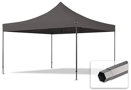 TOOLPORT Faltzelt Partyzelt 4x4m - ohne Seitenteile Premium Dach Faltpavillon Pavillon grau