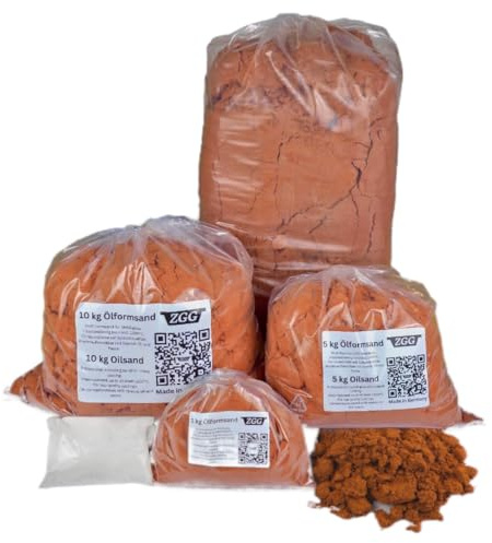 Sable à huile pour la construction de moules, à partir de 5 kg + 100 kg de talc gratuit pour métaux, grain très fin, réutilisable, idéal pour 1 à 25 kg de sable moulé