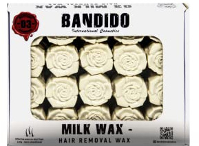 BANDIDO Milk Wax Agda Heiß-Wachs 1300gr | Warmwachs | Haarentfernung Wax für Körper Gesicht | Damen und Herren | für heißwachsgerät wachswärmer | 40 Stück a 30gr in Rosenform