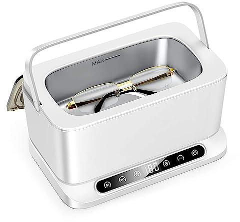 Ultrasonic Cleaner,Ultrasonic Jewellery Cleaner,with 2 Baskets and 4 Cleaning Mode, 800ml Large Capacity,for Dentures Jewelry Glasses Watch Coins