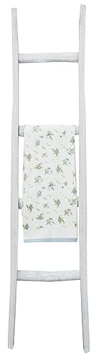 Biscottini Scaletta porta asciugamani bagno 150x8x40 - Scala Decorativa in Legno - Scala portasciugamani - Scaletta legno appendi asciugamani - Scalette portasciugamani da parete Metallo, Bambu