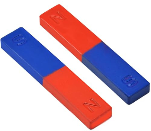 ulafbwur Magnet 2Pcs/Set Physics Experiment Pole Teaching Tool Red Blue Painted N/S Bar Magnet