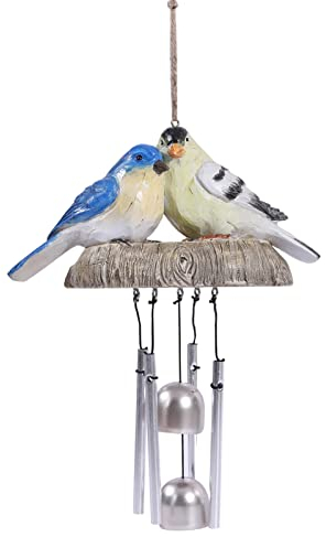 PacuM Vogel-Windspiel, 4 Hohle Aluminiumrohre und Windglocken mit Seil, Metall-Windspiel für draußen, Terrasse, Hof, Garten, Sympathie, Erinnerung