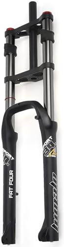 QIANMEI bicycle shock absorber fork 26 Inch Bike Suspension Forks,1-1/8 Bike Front Fork Downhill Mountain Bike Disc Brake Mtb Air Fork 170mm Travel E-Bike Front Fork BMX 2850g (Color : Schwarz)
