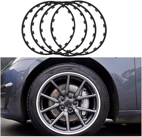 Felgen Reparaturset Alufelgenschutz, 15-22 Zoll Verdickter Schnallennabenschutzstreifen, Reifenmodifikations-Reparaturdekoration, 4-teiliger Auto-Radschutzring, Geeignet For Alle Automodelle ( Color :