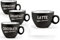 UTILISSIMI EDITACASA - Kit - Set 4 Tazza Mug Da Colazione per Cappuccino Latte Cioccolata - Caffè a Tinta Unita Semplice Elegante - Capienza 460 ml (nero)