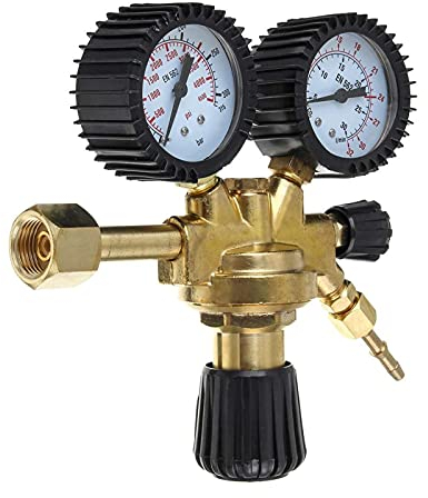 LELWNGGQ Accessori per regolatori d'Aria Argon CO2 Bombola di Gas Domestica Strumento Riduttore di Saldatura Regolatore di Pressione Mig Tig a Doppio Calibro in Ottone