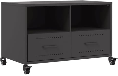 vidaXL TV-Schrank Schwarz 68x39x43,5 cm Stahl