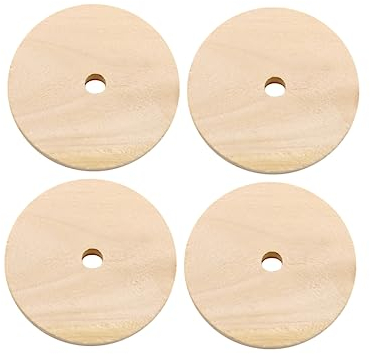 TEHAUX 4mm Holzscheiben 50 Stück Runde Holzstücke Für Wohnschmuck Wanddekoration