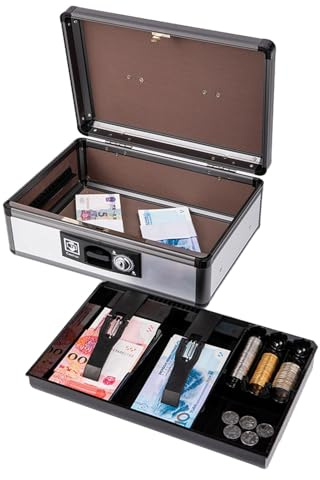 Caja fuerte para dinero, caja de seguridad ignífuga con cerradura, caja fuerte ignífuga para dinero, caja de seguridad impermeable contra incendios, organizador de almacenamiento con cerradura, cajas